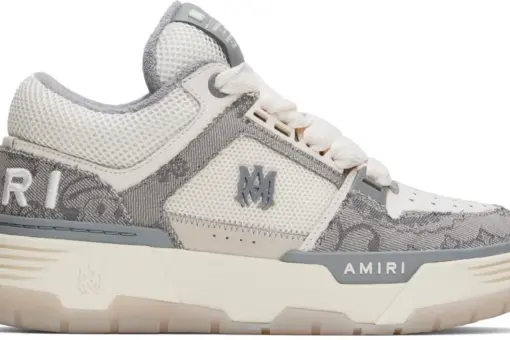 AMIRI Gray & Off-White Bandana Denim MA-1 Sneaker