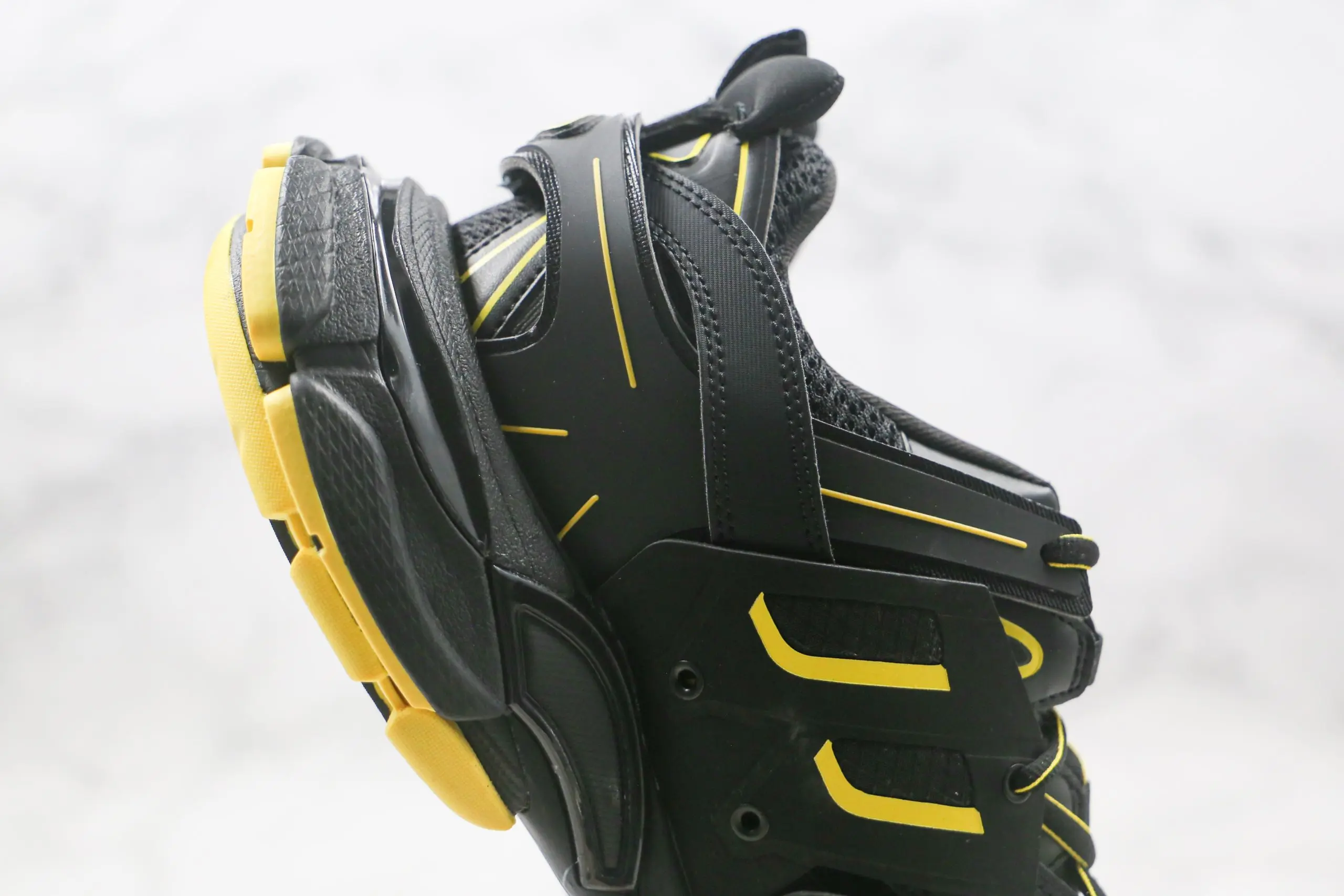 BALENCIAGA Track Mule Clear Sole Sneakers Black Yellow 2026 | Drip Kickz BALENCIAGA Track Mule Clear Sole Sneakers Black Yellow - Image 4