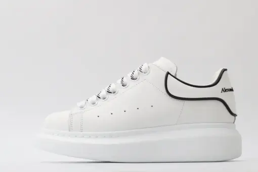 Alexander McQueen White and Black Oversized Sneakers – Premium Leather Luxury Shoes
