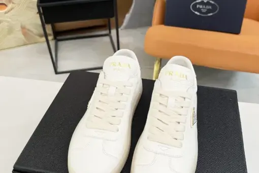 Prada Lane Deer Leather Sneakers White - 40