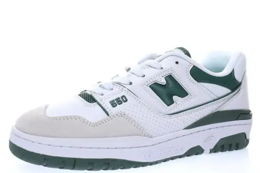 New Balance BB550 “White light gray dark green”