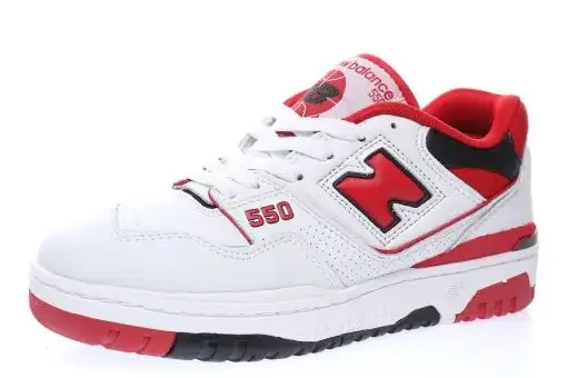 New Balance BB550 Leather White Black University Red