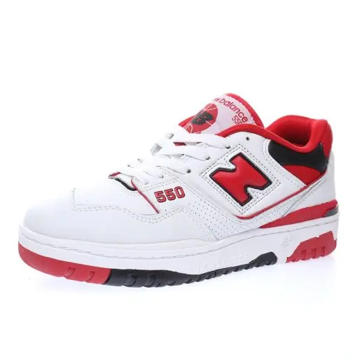 New Balance BB550 Leather White Black University Red 2026 | Drip Kickz New Balance BB550 Leather White Black University Red