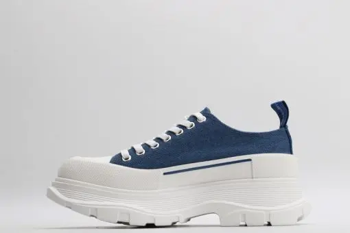 Alexander McQueen Low Top Blue White Background