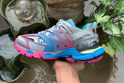 Balenciaga Track Sneakers Silver Blue Rose Red