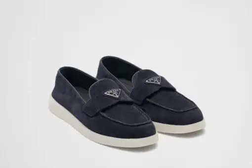 Prada Suede Leather Loafer Navy - 36