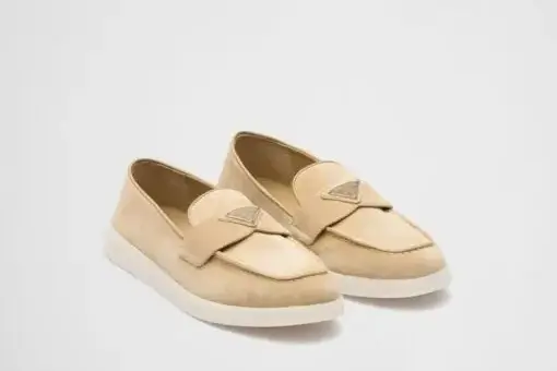 Prada Suede Leather Loafer Ecru - 38