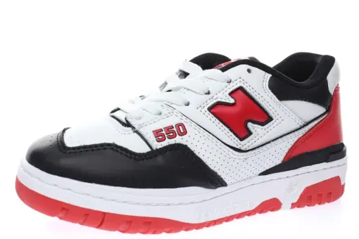 New Balance BB550 Leather White Black Red