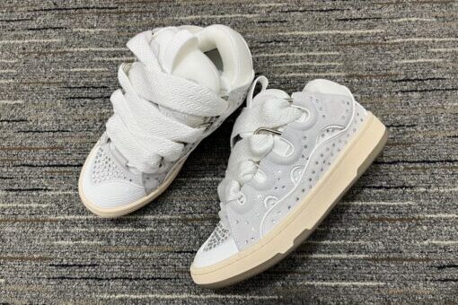 Lanvin Lanvin Curb Embellished Low-Top Sneakers White - 46