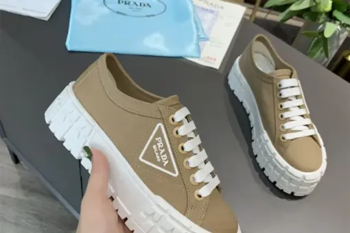 Prada 2024 New Double Wheel Re-Nylon Gabardine Sneaker Beige - 41