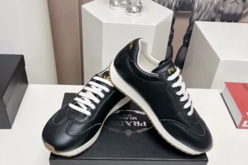 Prada Rank Leather Sports Sneakers Black - 44