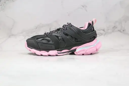 BALENCIAGA Track Mule Clear Sole Sneakers Black Pink
