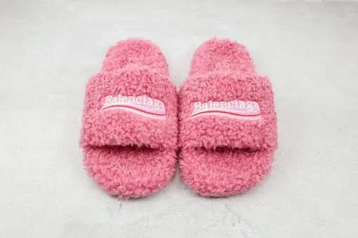 Balenciaga Wool Slippers Pink White