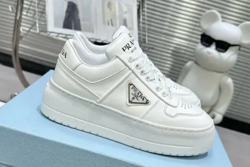 Prada 2024 New Downtown Bold Leather Sneaker White