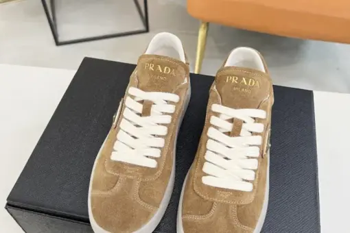 Prada Lane Deer Leather Sneakers Brown - 45