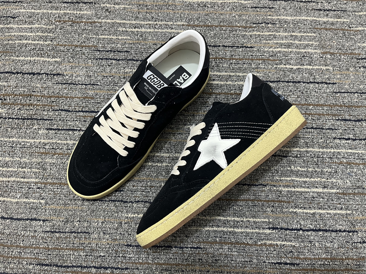 Golden Goose Ball Star Suede Black White 2026 | Drip Kickz Golden Goose Ball Star Suede Black White