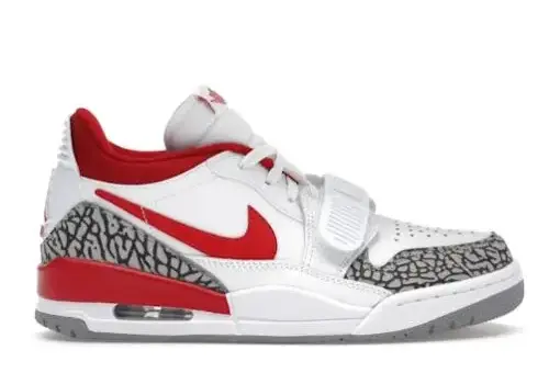 Jordan Legacy 312 Low White Cement Gym Red (Women’s) - 45