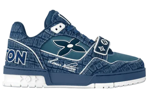 LV Trainer Blue with Croc Embossed Denim - 39