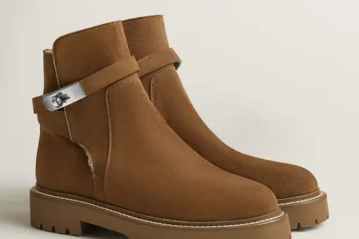 Hermes Jeff Ankle Boot Smoked Brown