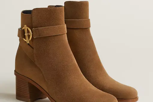 Hermes Jill 60 Ankle Boot Leather Brown