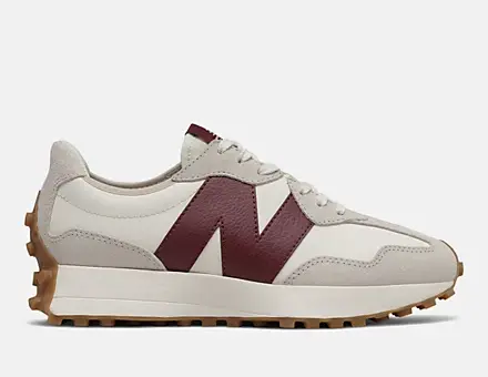 New Balance 327 Shoes Moonbeam with Classic Burgundy