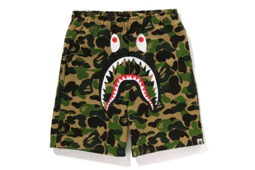 Bape ABC Camo Shark Sweat Shorts Green