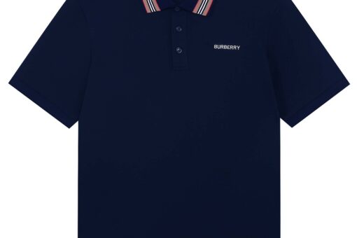 Burberry Johnston Icon Stripe Short Sleeve Polo T-shirt Black