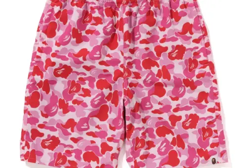 Bape ABC Camo Beach Shorts Pink