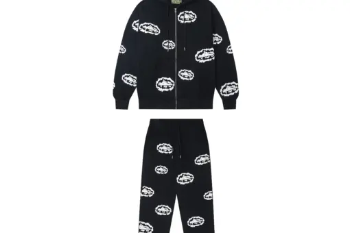 Corteiz Denim Tears Cotton Wreath Tracktsuit Black