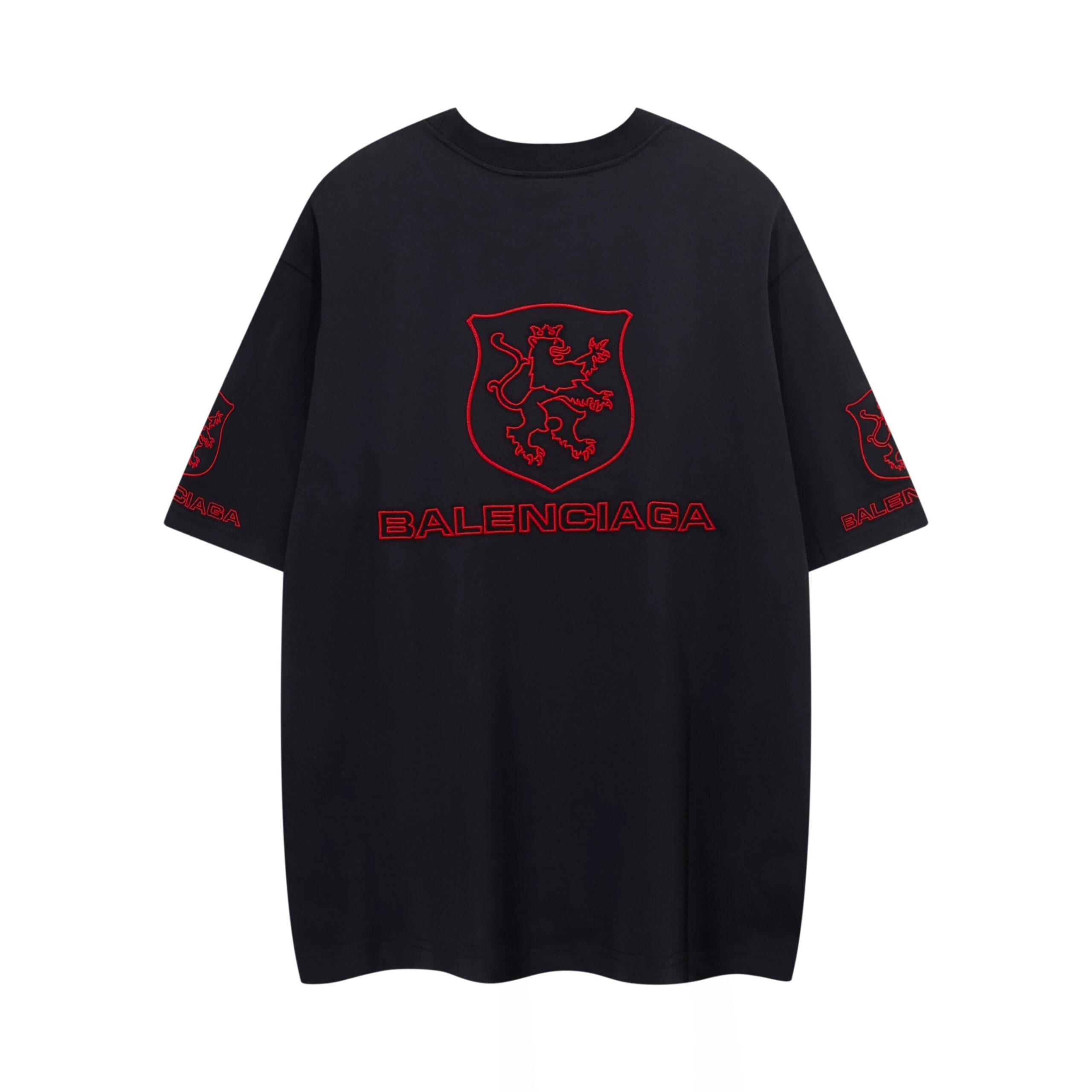 Balenciaga Oversized Black T Shirt With BB Red Monogram 2026 | Drip Kickz Balenciaga Oversized Black T Shirt With BB Red Monogram - Image 2
