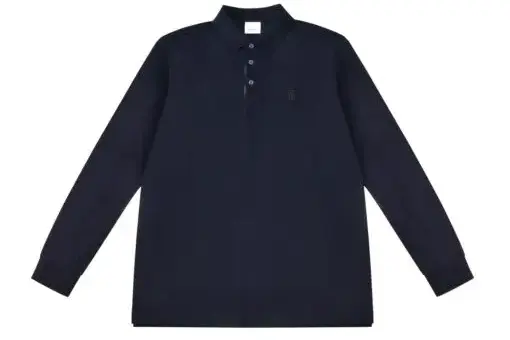 Burberry Long Polo T-Shirt Navy Blue