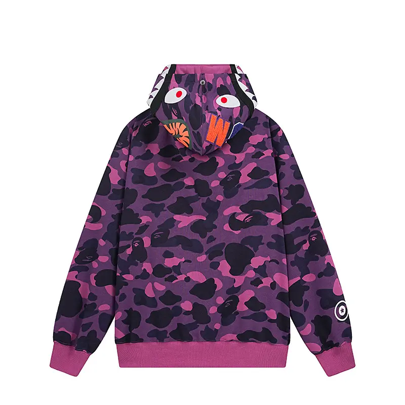 BAPE Camo Shark Full Zip Hoodie Pink Black 2026 | Drip Kickz BAPE Camo Shark Full Zip Hoodie Pink Black - Image 2