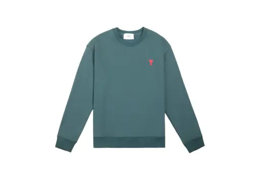 Ami Paris De Coeur Long Sleeved Sweatshirt Green