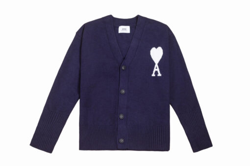 Ami Paris De Coeur wool Cardigan Blue