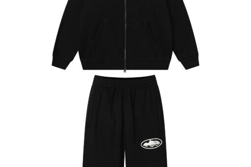 Corteiz Island Puff Print Tracksuit Black