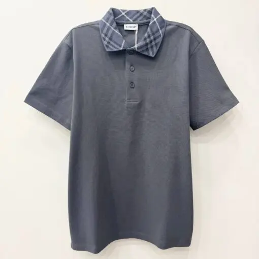 Burberry Check Collar Polo Shirt Grey 2026 | Drip Kickz Burberry Check Collar Polo Shirt Grey