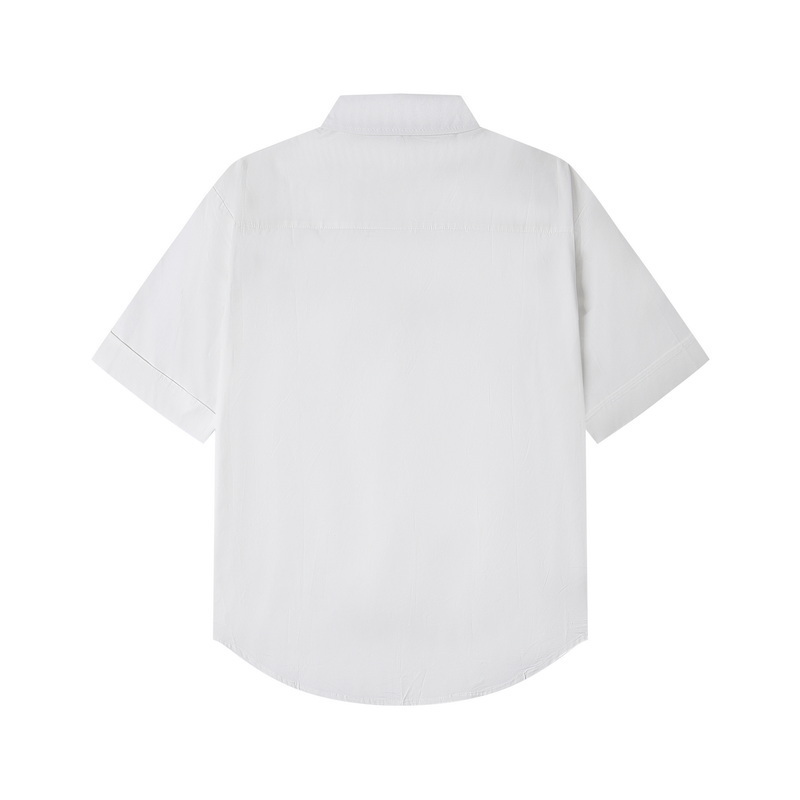 Ami Paris Embroidery Outline Loose Short-Sleeved Commuter Versatile Shirt White 2026 | Drip Kickz Ami Paris Embroidery Outline Loose Short-Sleeved Commuter Versatile Shirt White - Image 2