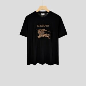 Burberry Cotton Equestrian Knight Embroidered Logo T-shirt