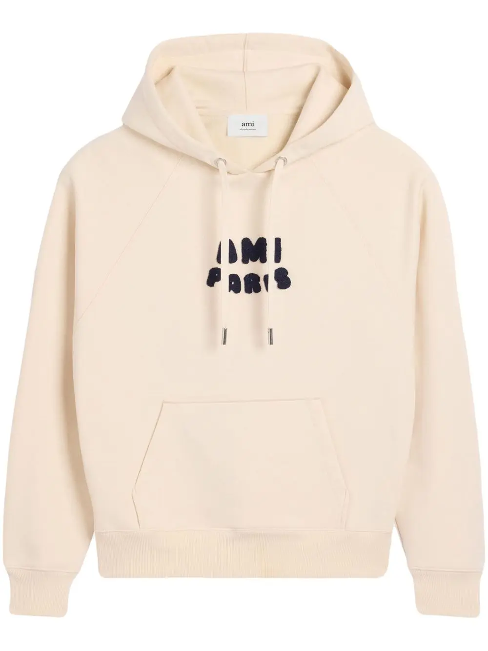 AMI Paris Logo-Applique Hoodie Light Beige 2026 | Drip Kickz AMI Paris Logo-Applique Hoodie Light Beige