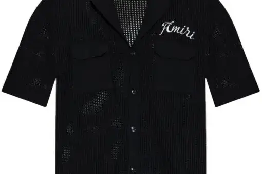 AMIRI logo-embroidered shirt black