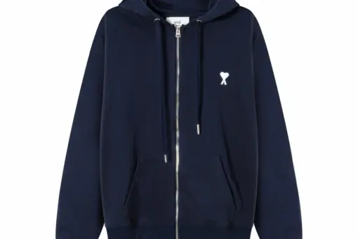 Ami Paris De Coeur Hoodie Navy Blue