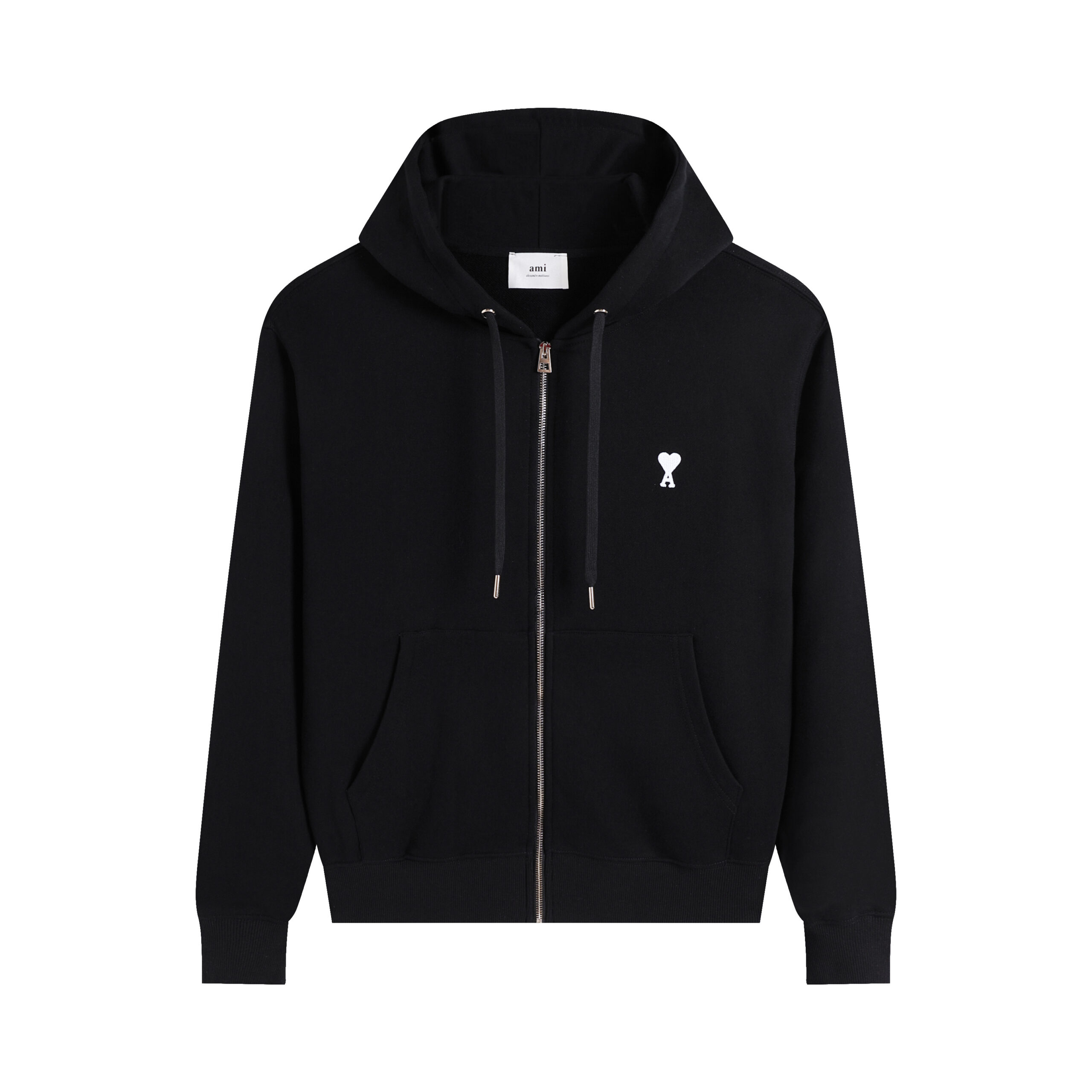 Ami Paris Ami De Coeur Zip-Up Hoodie Black 2026 | Drip Kickz Ami Paris Ami De Coeur Zip-Up Hoodie Black