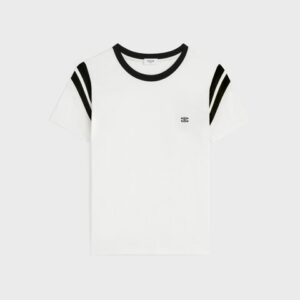 Celine triomphe regular t-shirt in cotton jersey white