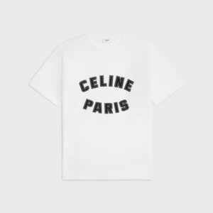 celine paris loose t-shirt IN cotton jersey white