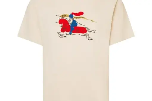 Burberry EKD Cotton T-shirt Beige/Red