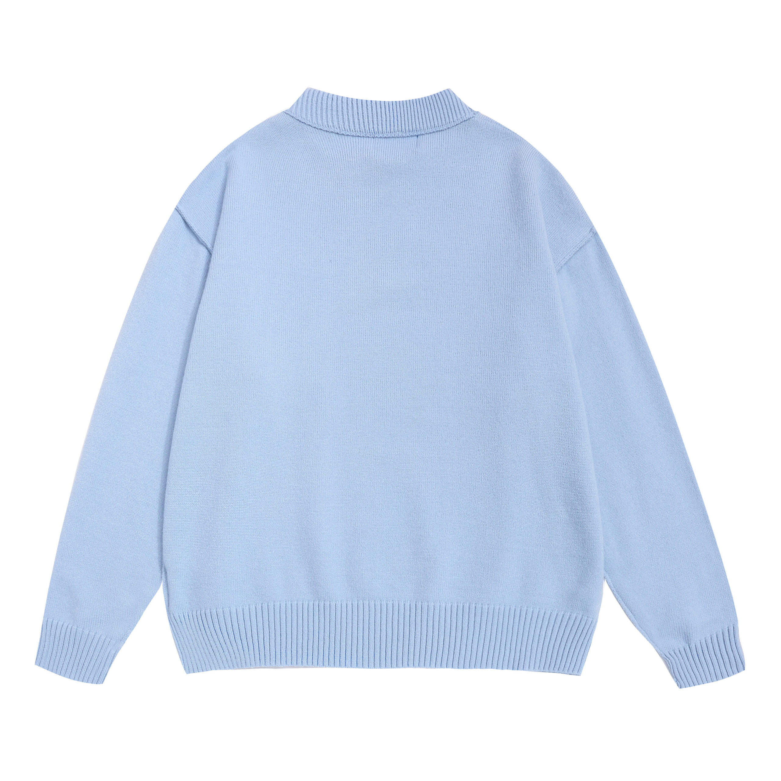 Ami Paris De Coeur Wool Crewneck Sweater Sky Blue With White Intarsia Heart Logo 2026 | Drip Kickz Ami Paris De Coeur Wool Crewneck Sweater Sky Blue With White Intarsia Heart Logo - Image 2