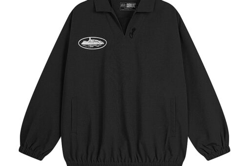 Corteiz Guerillaz Drilltop Tonal Jacket Black
