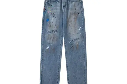 Gallery Dept. Denim Washed White Jeans Polka Dot