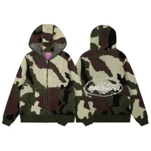 Corteiz Alcatraz Heavy Knit Zip Hoodie Camo