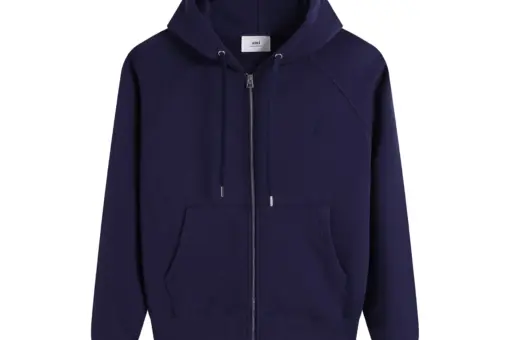Ami Paris Ami De Coeur Zip-Up Hoodie Purple